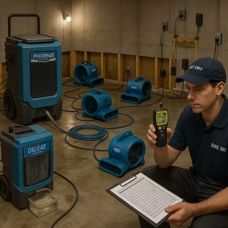Structural Drying and Dehumidification process in Riverside, MO